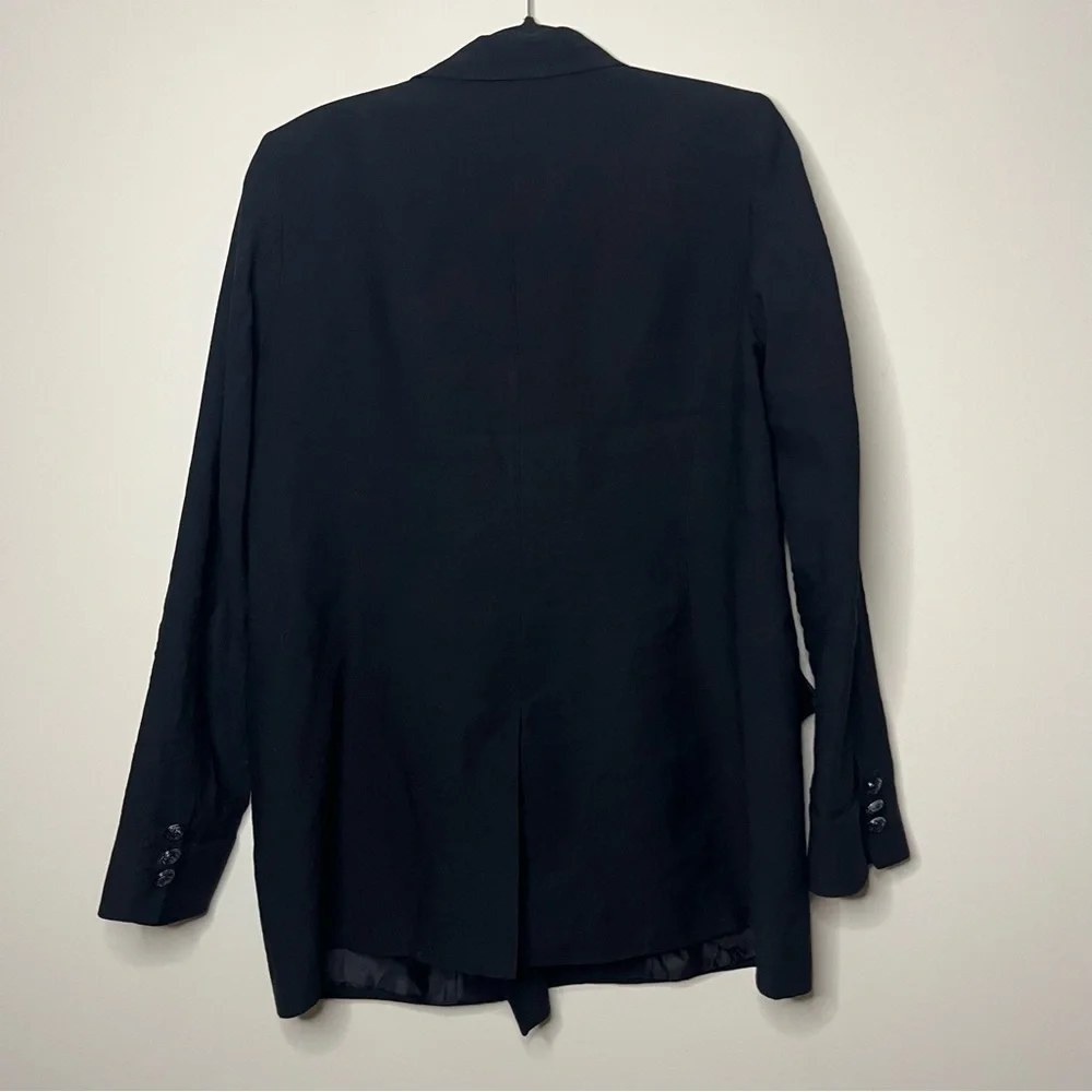 KARL LAGERFELD Zip Pocket Dark Academia Preppy Double Breasted Longlined Blazer - Picture 12 of 12